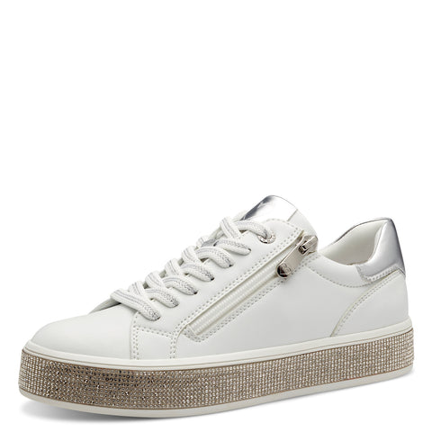 Marco Tozzi White Sparkle Trainer