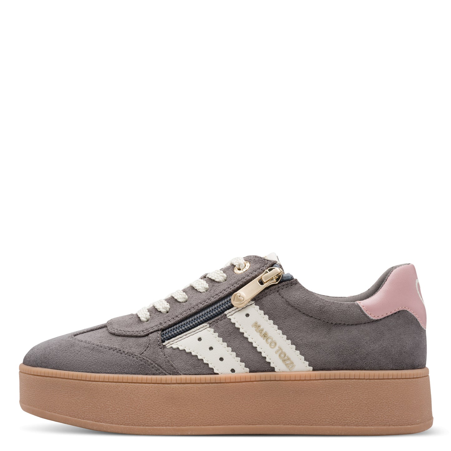 Marco Tozzi Platform Zip Trainer Grey