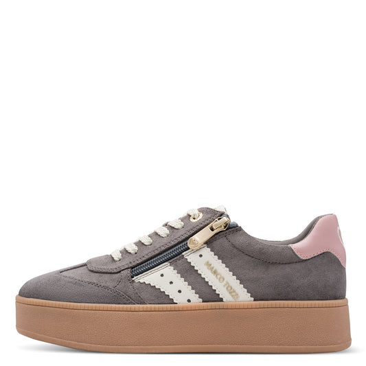 Marco Tozzi Platform Zip Trainer Grey