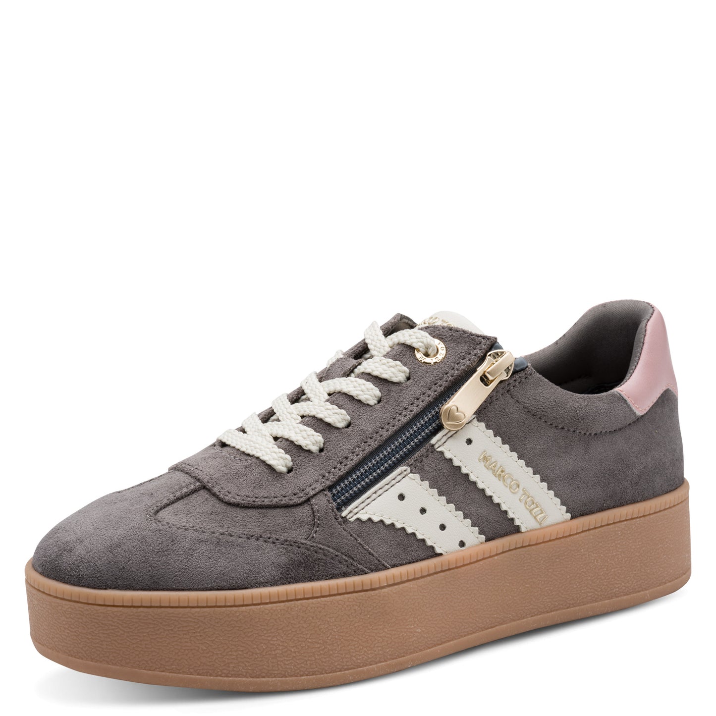 Marco Tozzi Platform Zip Trainer Grey