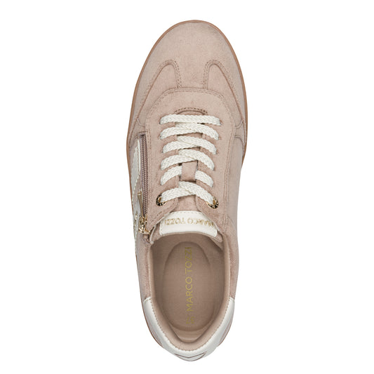 Marco Tozzi Platform Zip Trainer Tan Comb