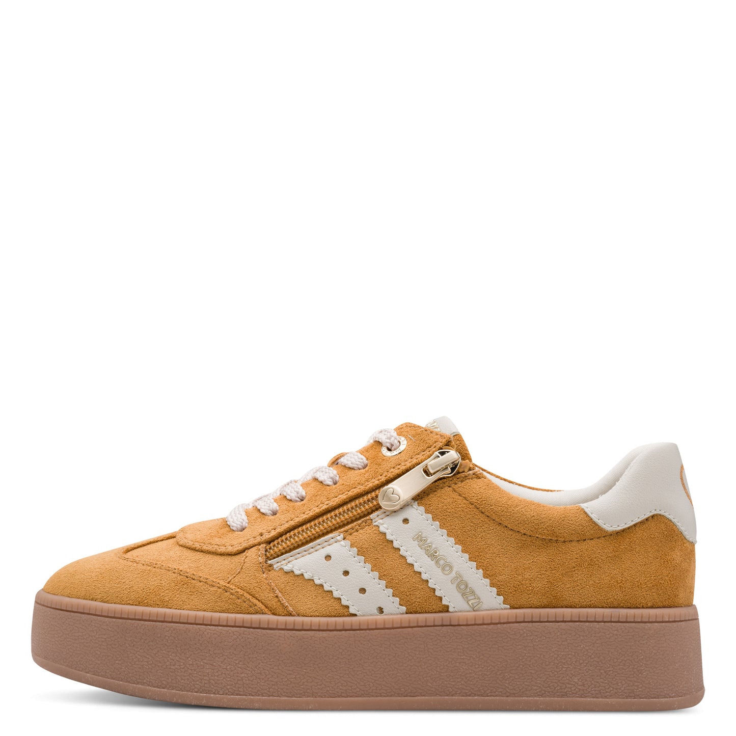 Marco Tozzi Platform Zip Trainer Saffron Comb
