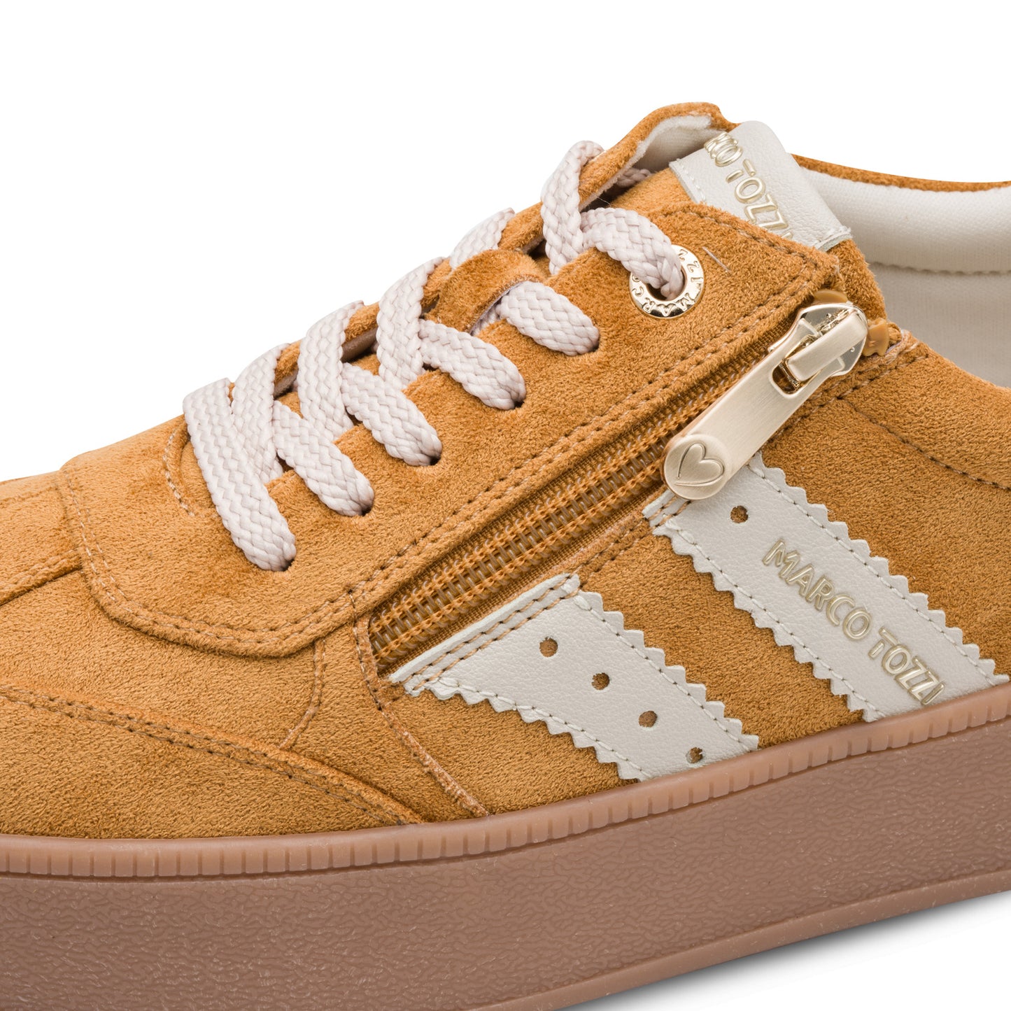 Marco Tozzi Platform Zip Trainer Saffron Comb
