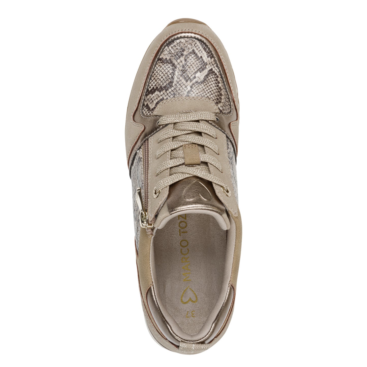 Marco Tozzi Zip Trainer Taupe