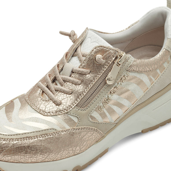 Marco Tozzi Wedge Zip Trainer Gold