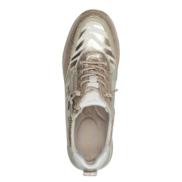 Marco Tozzi Wedge Zip Trainer Gold