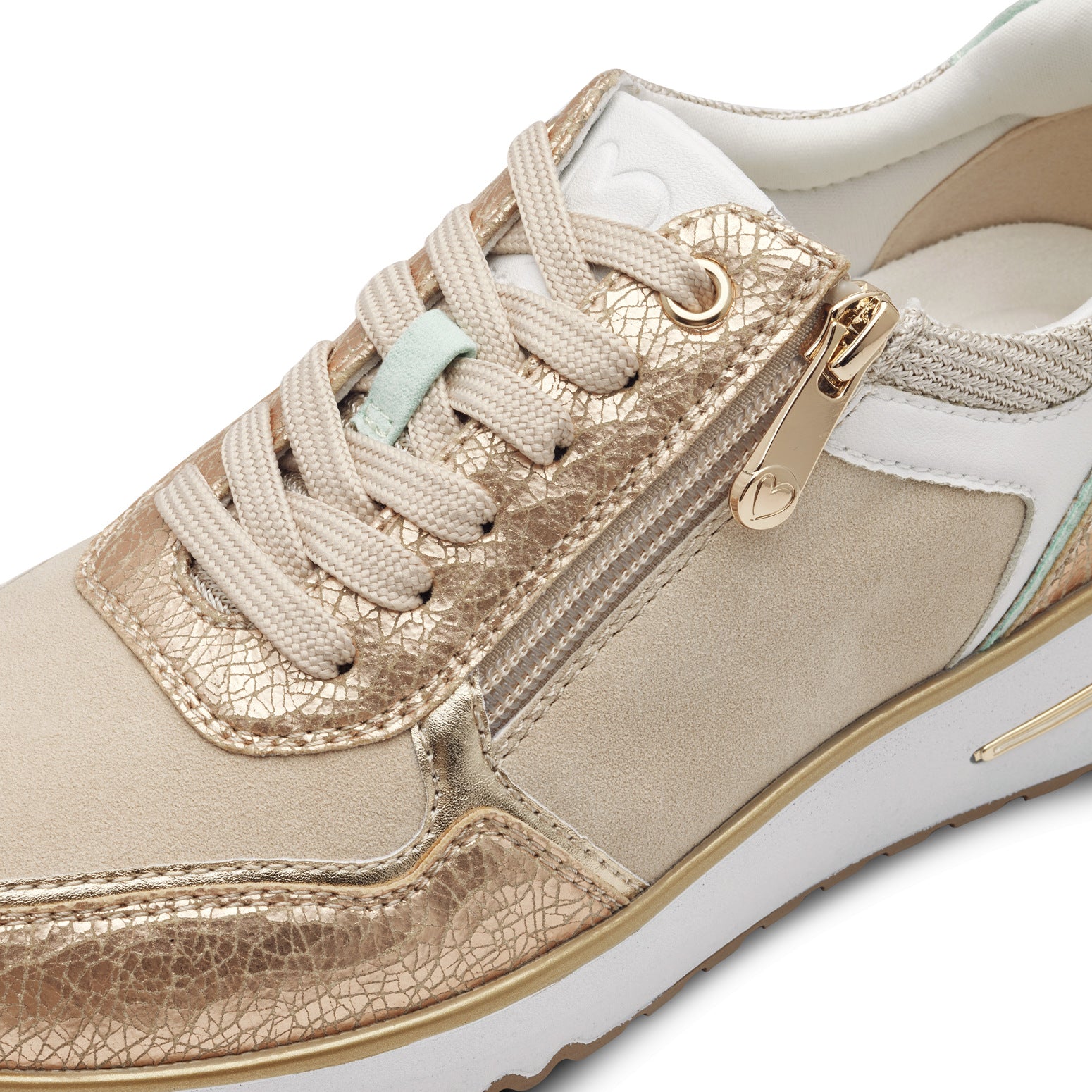 Marco Tozzi Side Zip Trainer- Gold/Green