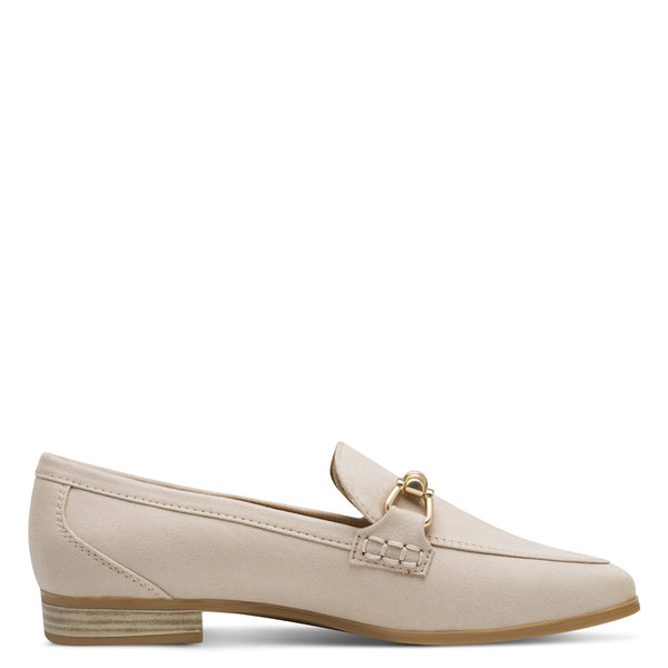 Marco Tozzi Cream Suede Loafer