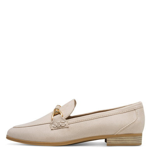 Marco Tozzi Cream Suede Loafer