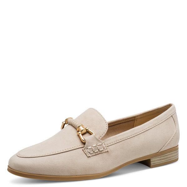 Marco Tozzi Cream Suede Loafer