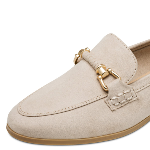 Marco Tozzi Cream Suede Loafer