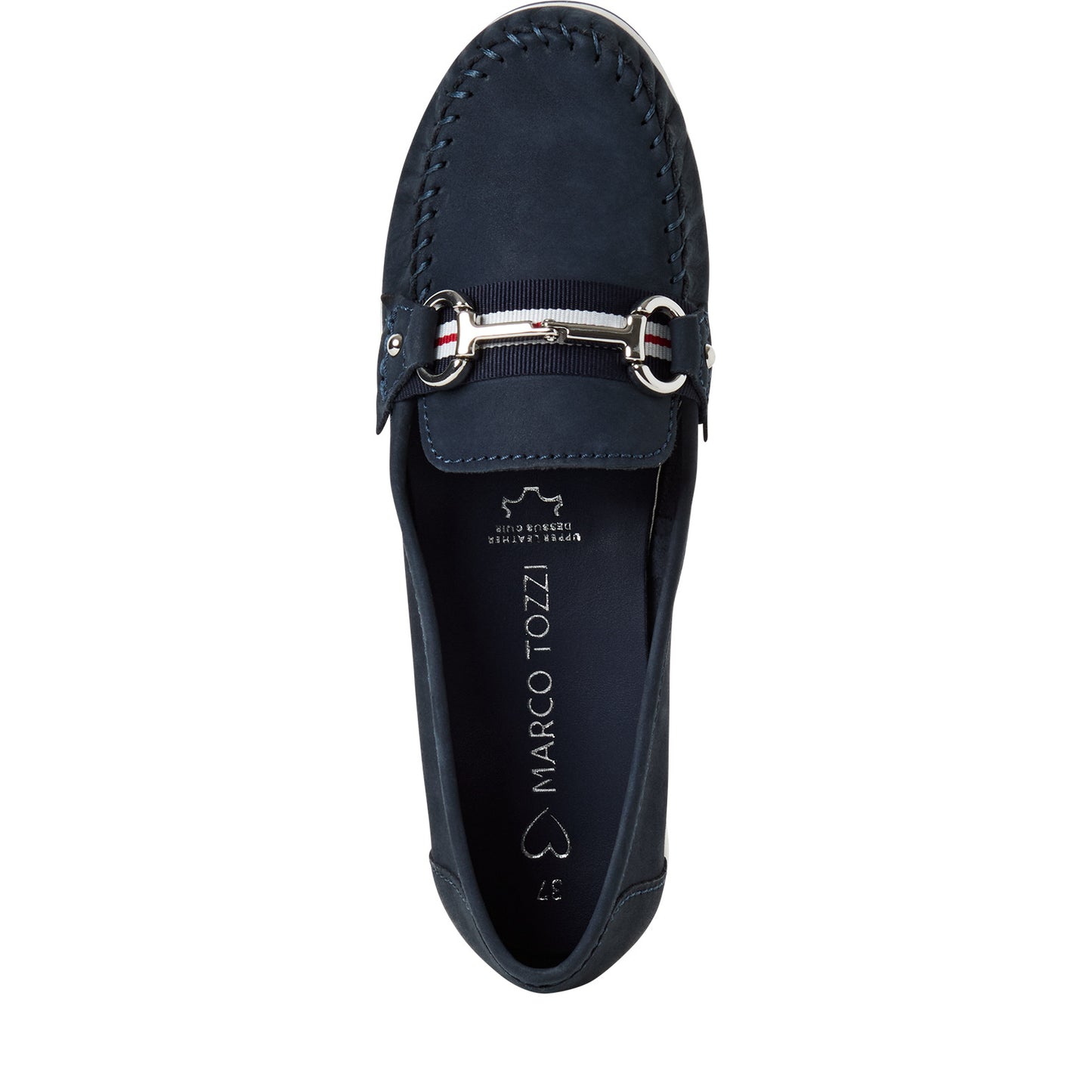 Marco Tozzi Leather Mule- Navy