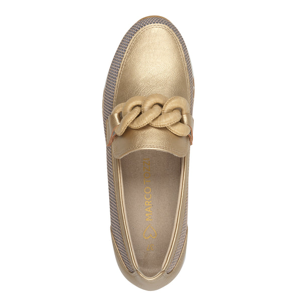 Marco Tozzi Gold Chain Loafer