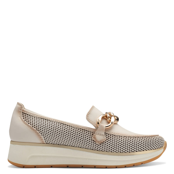 Marco Tozzi Chain Detail Loafer- Cream