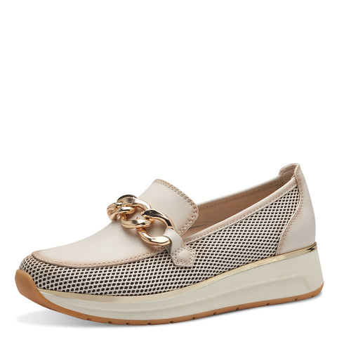 Marco Tozzi Chain Detail Loafer- Cream
