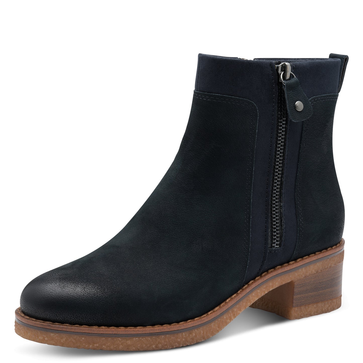 Marco Tozzi Navy Block Heel Boot