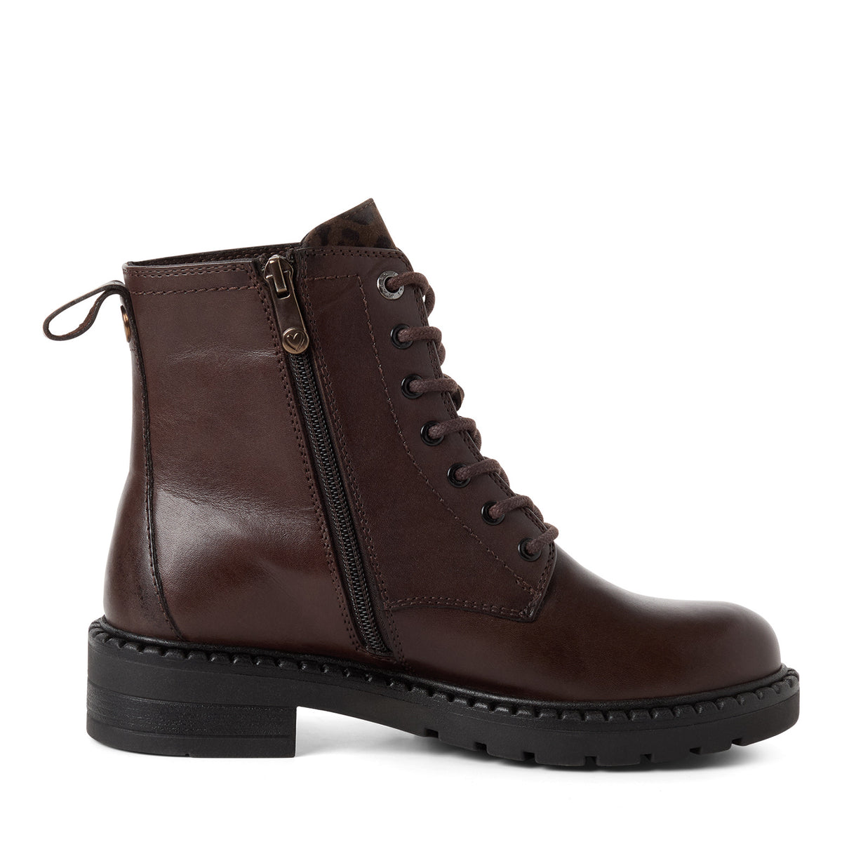 Marco Tozzi  Leather Lace Boot MOCCA