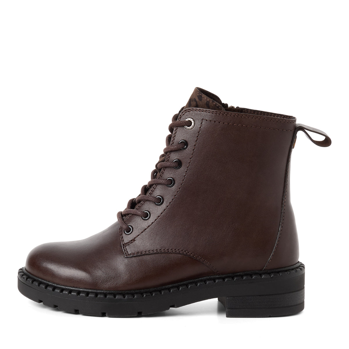 Marco Tozzi  Leather Lace Boot MOCCA