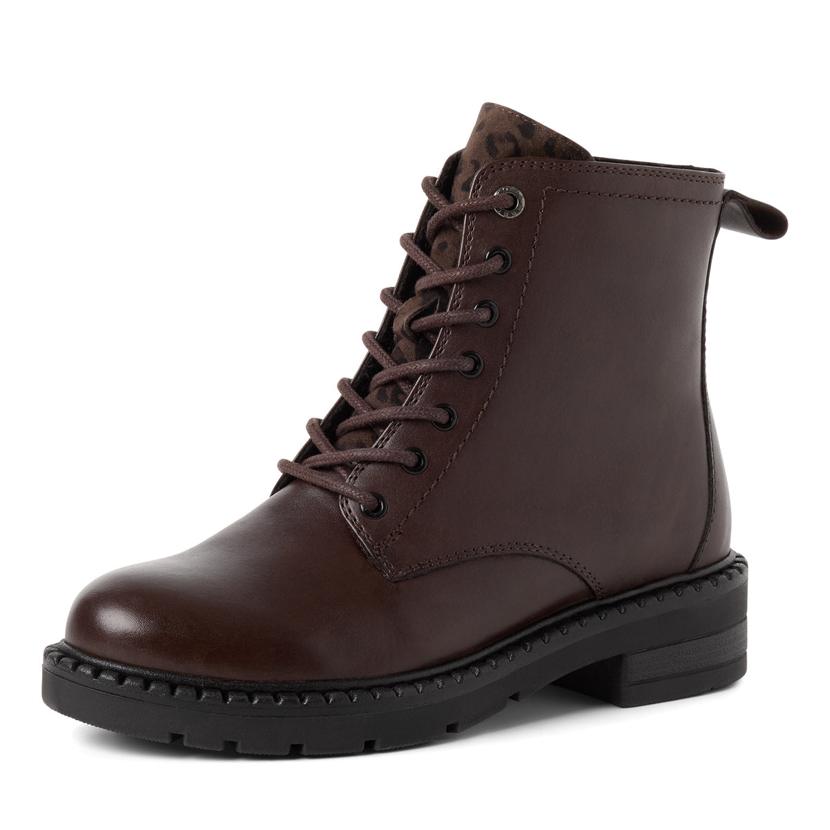 Marco Tozzi  Leather Lace Boot MOCCA