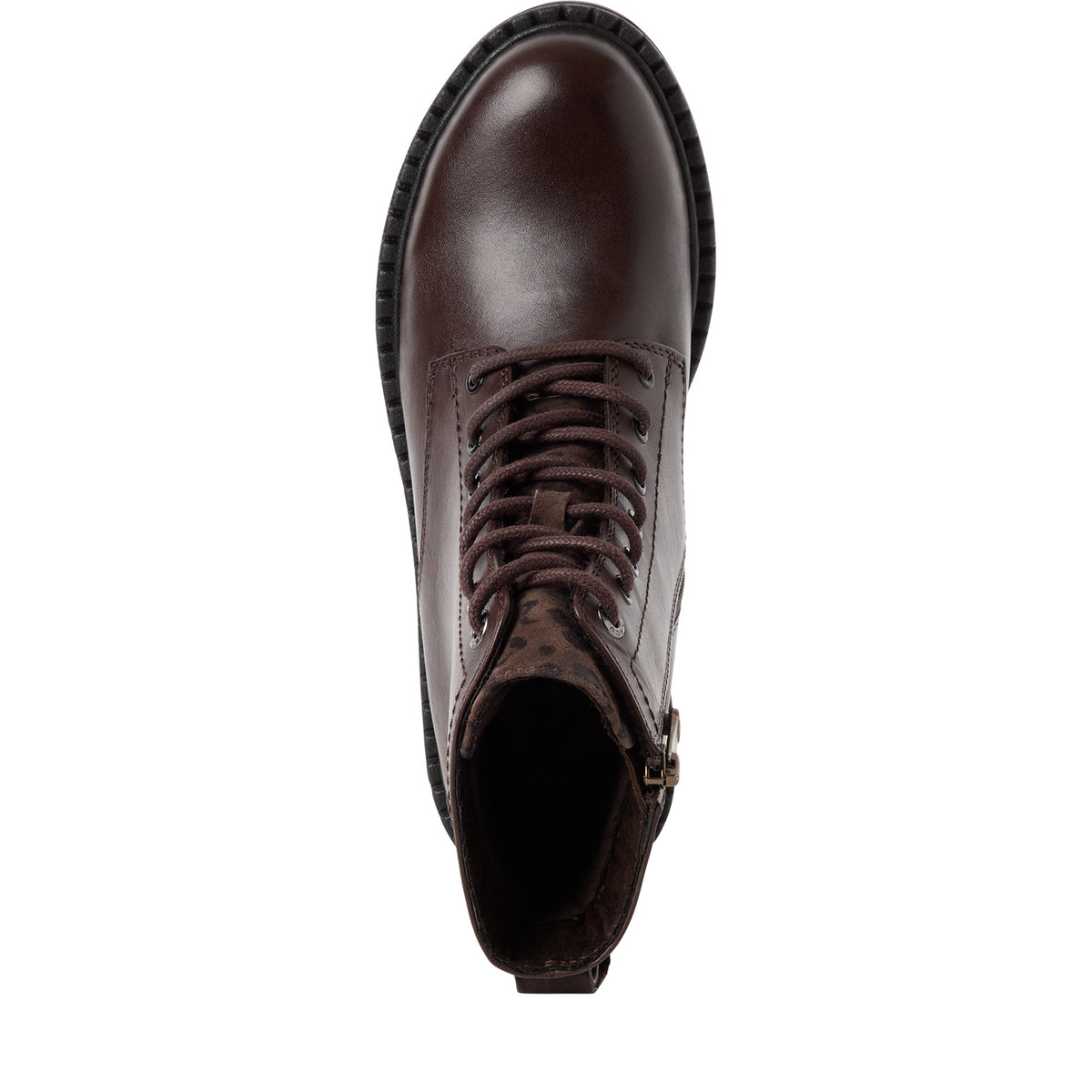 Marco Tozzi  Leather Lace Boot MOCCA