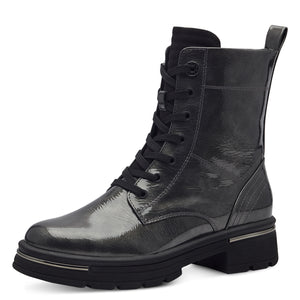 Marco Tozzi Patent Boots Grey