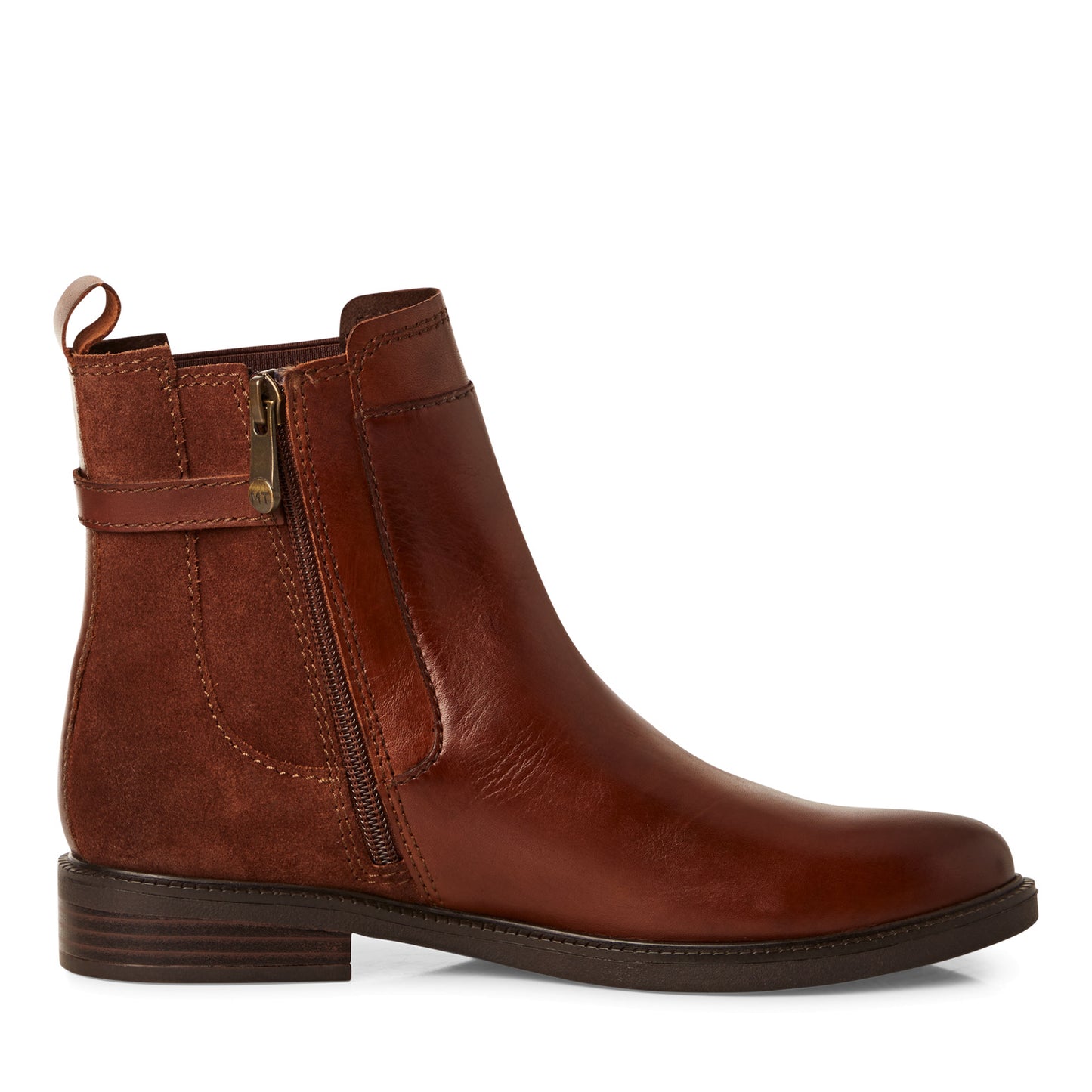Marco Tozzi Leather Ankle Boot Chestnut