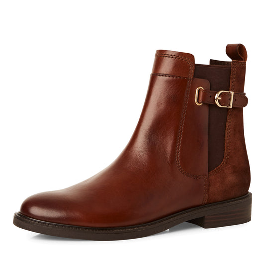 Marco Tozzi Leather Ankle Boot Chestnut