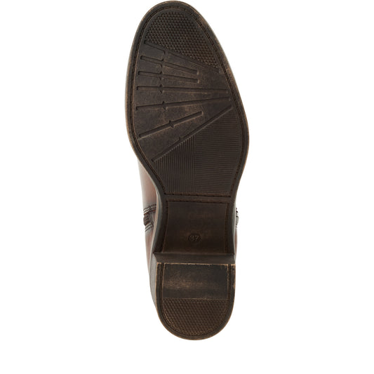Marco Tozzi Leather Ankle Boot- Cognac