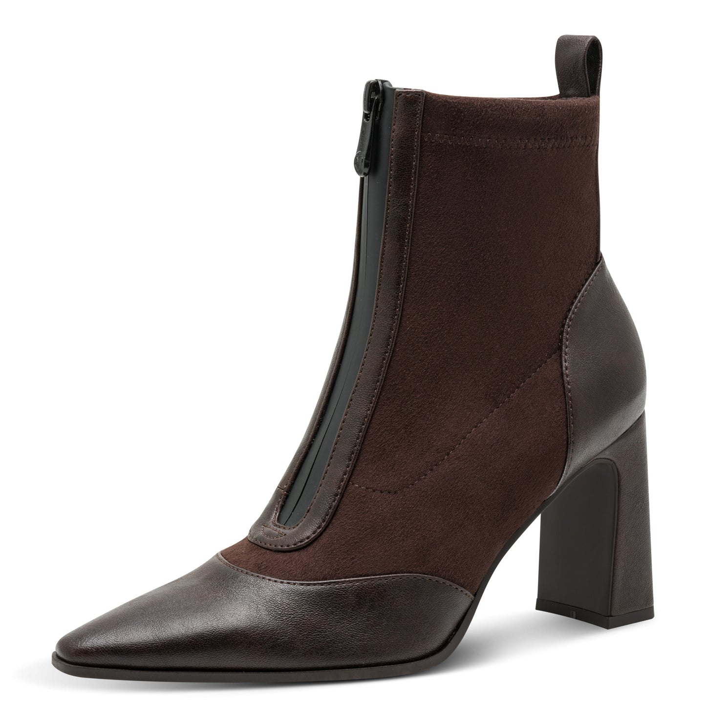 Marco Tozzi Mixed Fabric Boots Chocolate