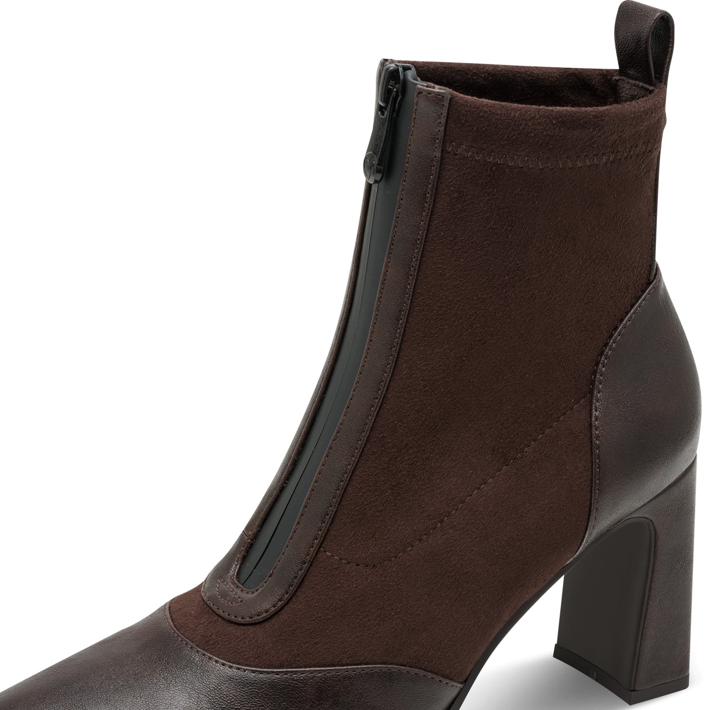 Marco Tozzi Mixed Fabric Boots Chocolate