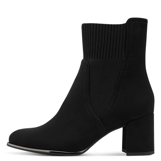 Marco Tozzi Block Heel Sock Boot- Black