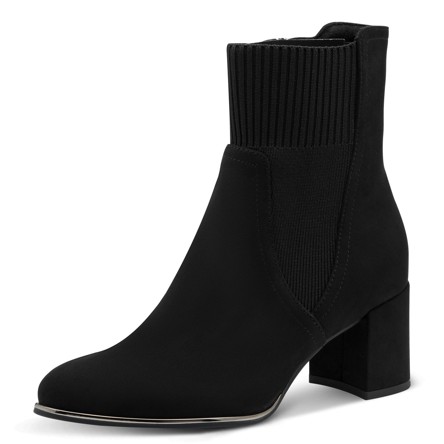 Marco Tozzi Block Heel Sock Boot- Black