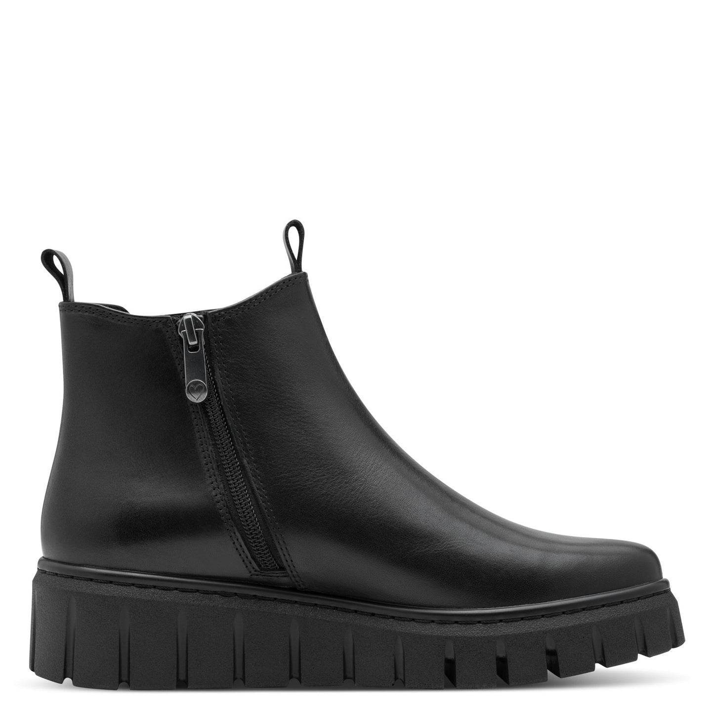 Marco Tozzi Black Leather Chelsea Boot