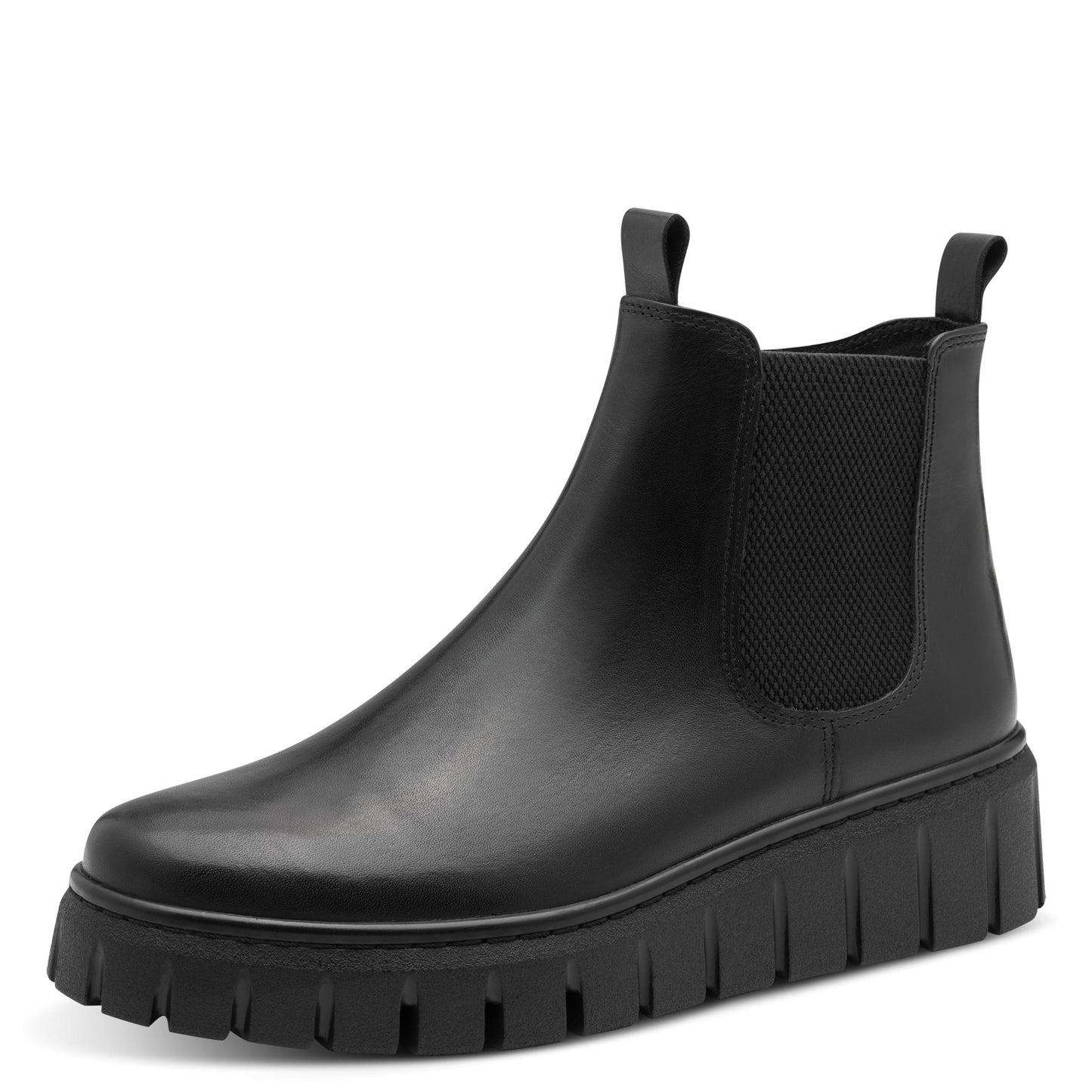 Marco Tozzi Black Leather Chelsea Boot