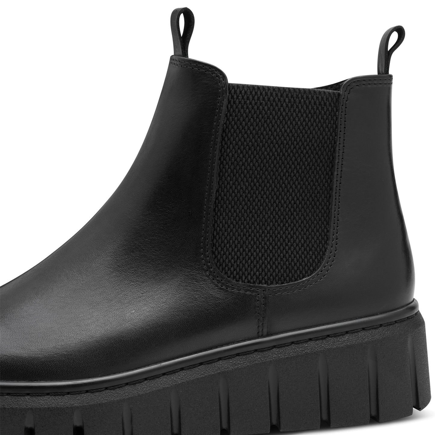 Marco Tozzi Black Leather Chelsea Boot