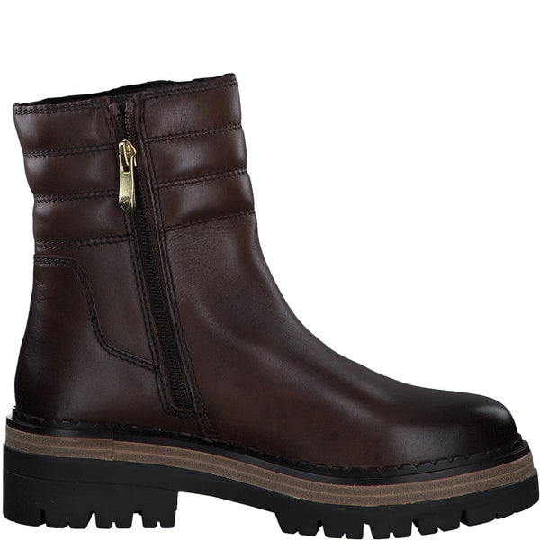 Marco Tozzi Warm Lining Leather Boot- Chestnut
