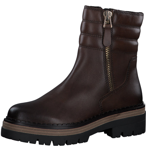 Marco Tozzi Warm Lining Leather Boot- Chestnut