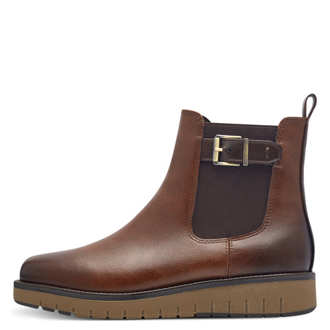 Marco Tozzi Wedge Chestnut Boot