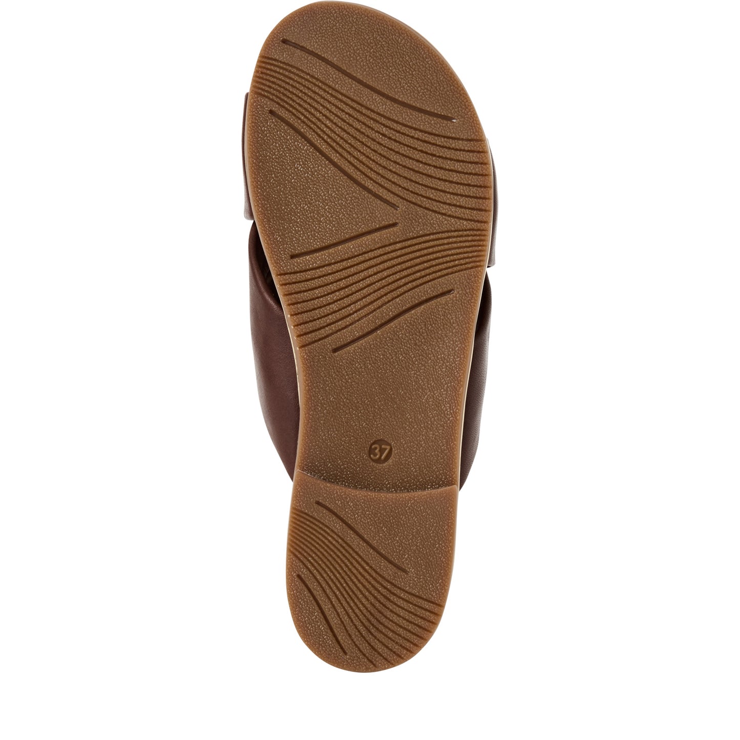 Marco Tozzi Leather Slider Sandal Mocca