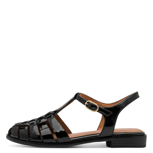 Marco Tozzi Black Patent Sandal