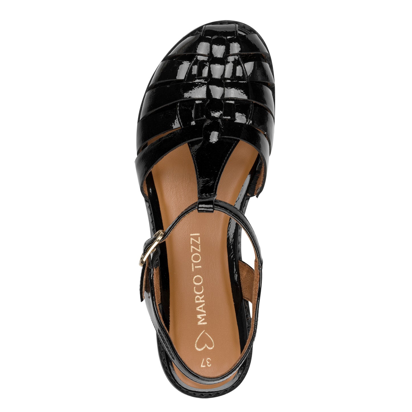 Marco Tozzi Black Patent Sandal