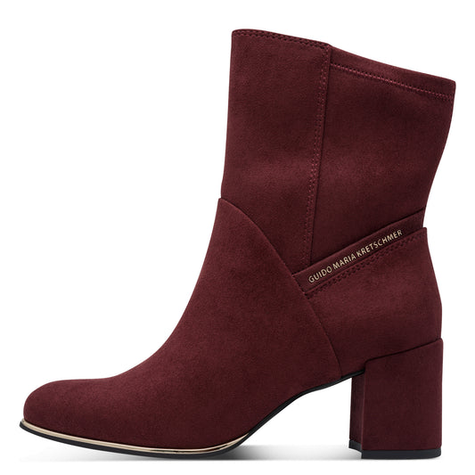 Marco Tozzi Suede Ankle Boot Bordeaux