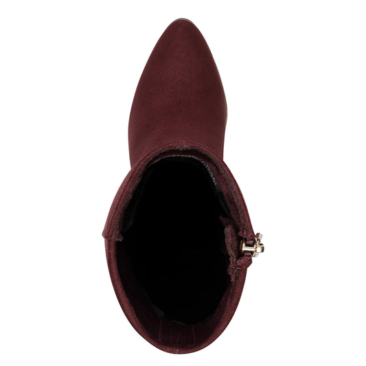 Marco Tozzi Suede Ankle Boot Bordeaux