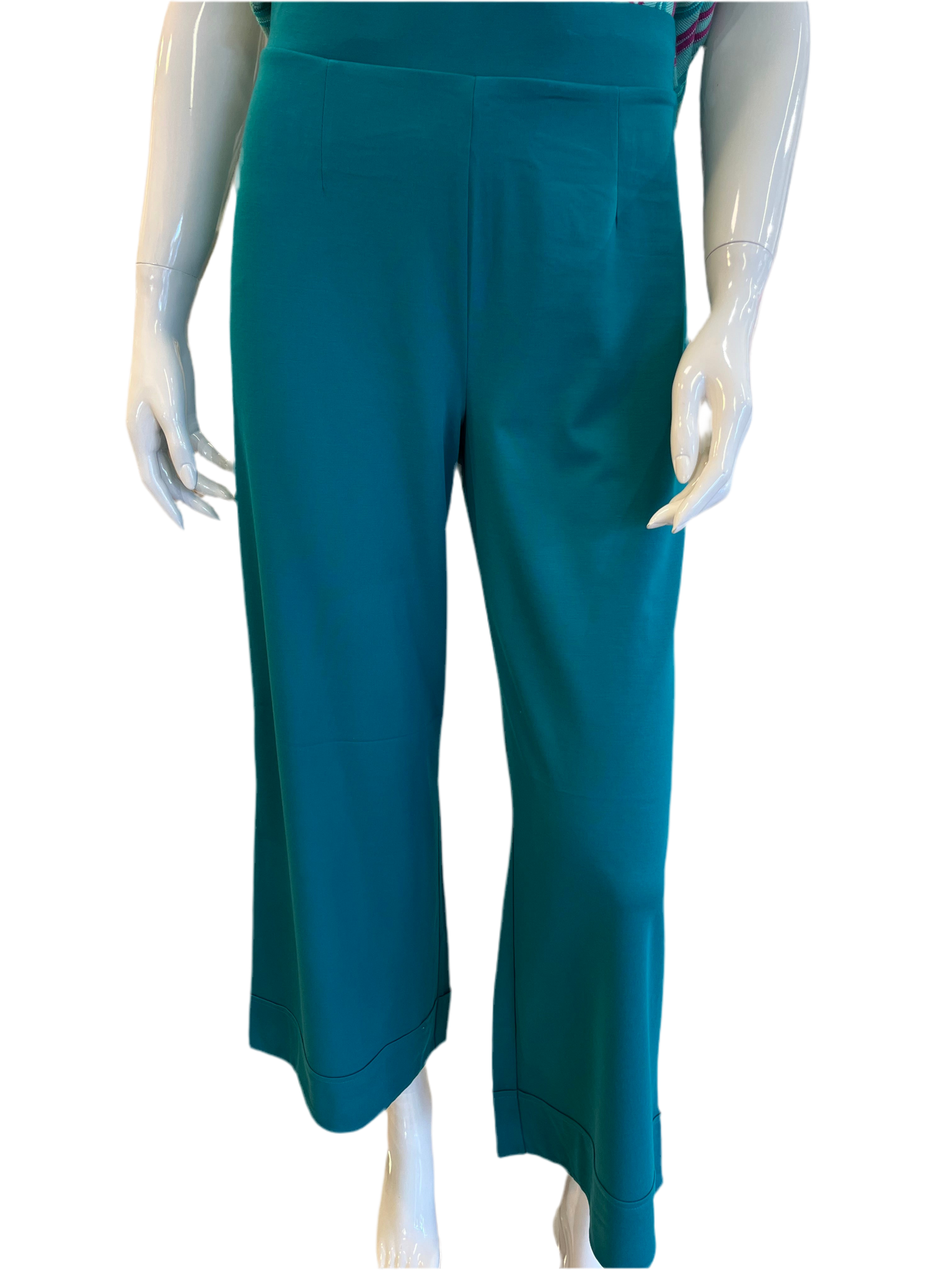 Surkana Stretch Solid Cropped Pants Emerald