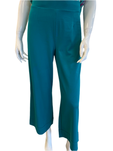 Surkana Stretch Solid Cropped Pants Emerald