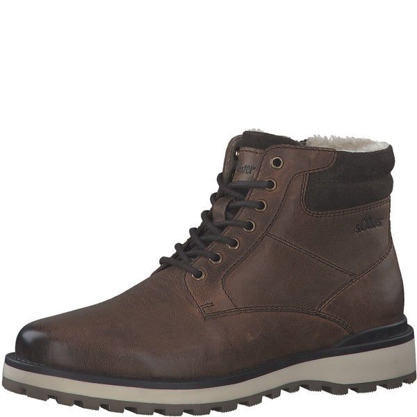 S.Oliver Warm lined Mens Boot- Cognac