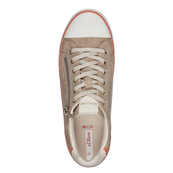 S.Oliver Zip Trainers Light Taupe
