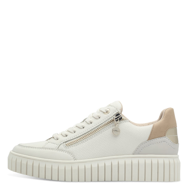 S.Oliver Zip Trainers Cream Comb