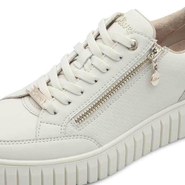 S.Oliver Zip Trainers Cream Comb