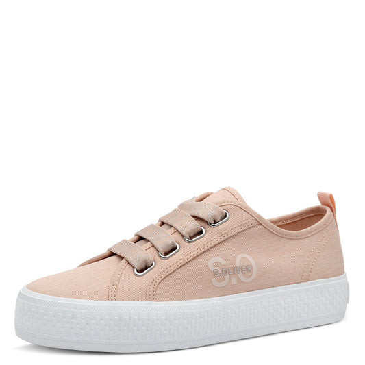 S.Oliver Lace Canvas Trainer Coral